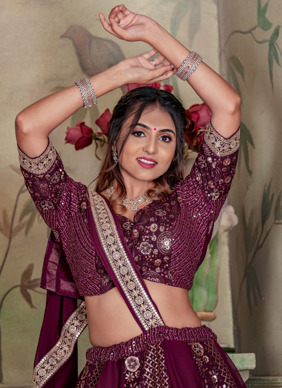 Ab -574 Stast Zari Work Readymade Lehenga Choli