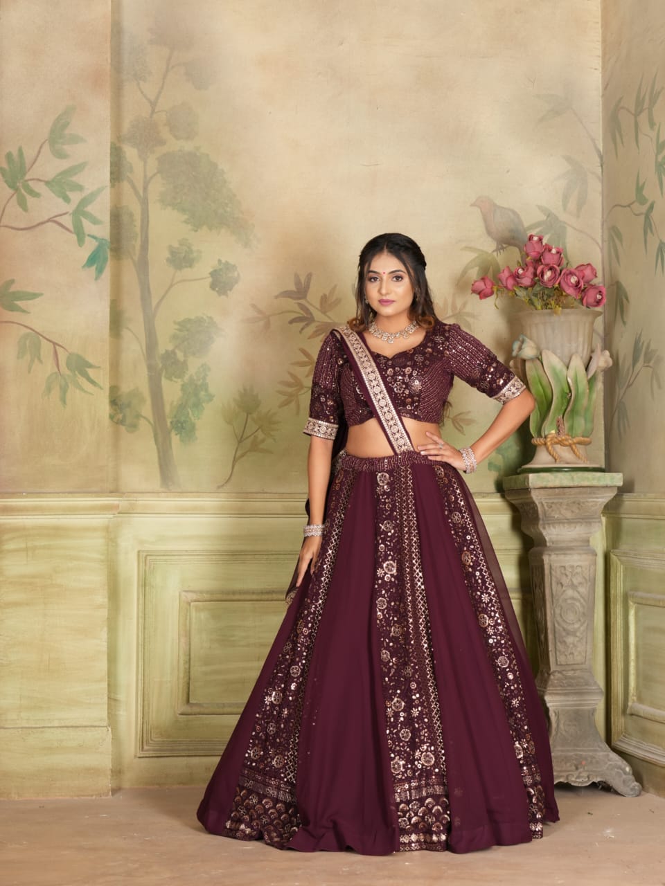 Ab -574 Stast Zari Work Readymade Lehenga Choli