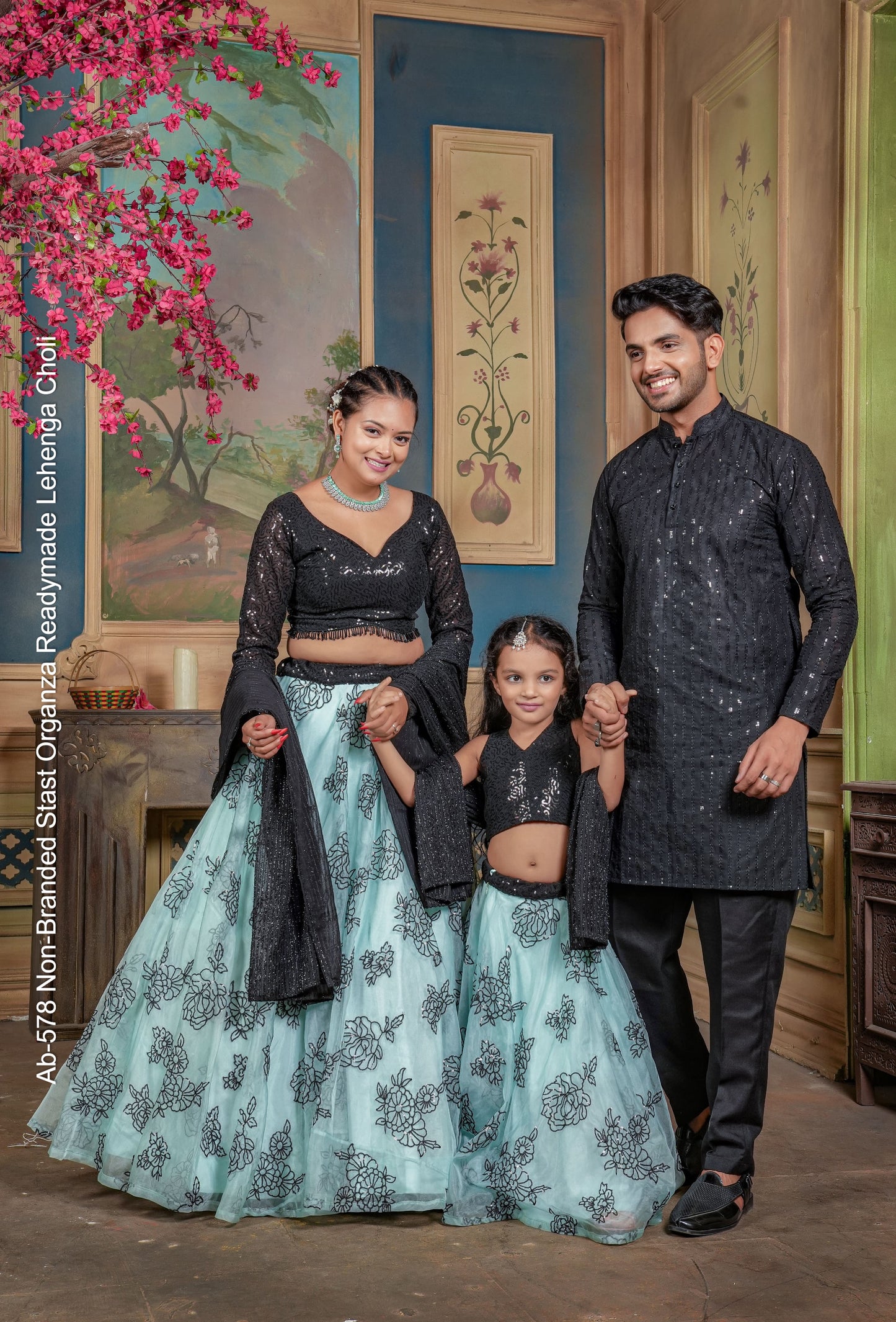 Ab-578 Non-Branded Stast Organza Readymade Lehenga Choli