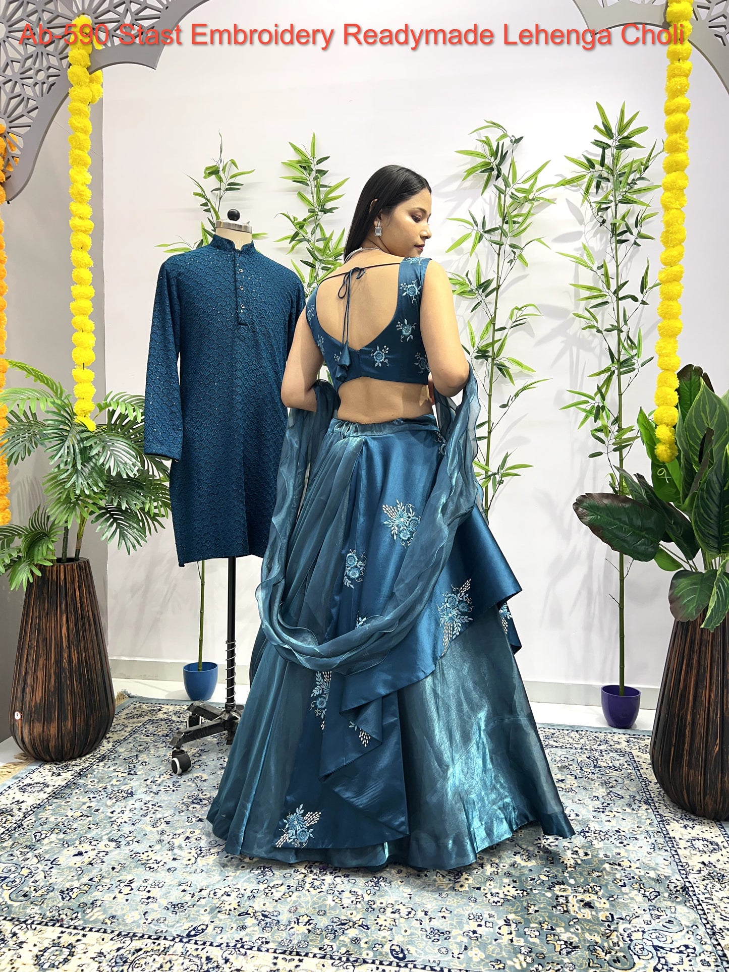 Ab-590 Stast Embroidery Readymade Lehenga Choli
