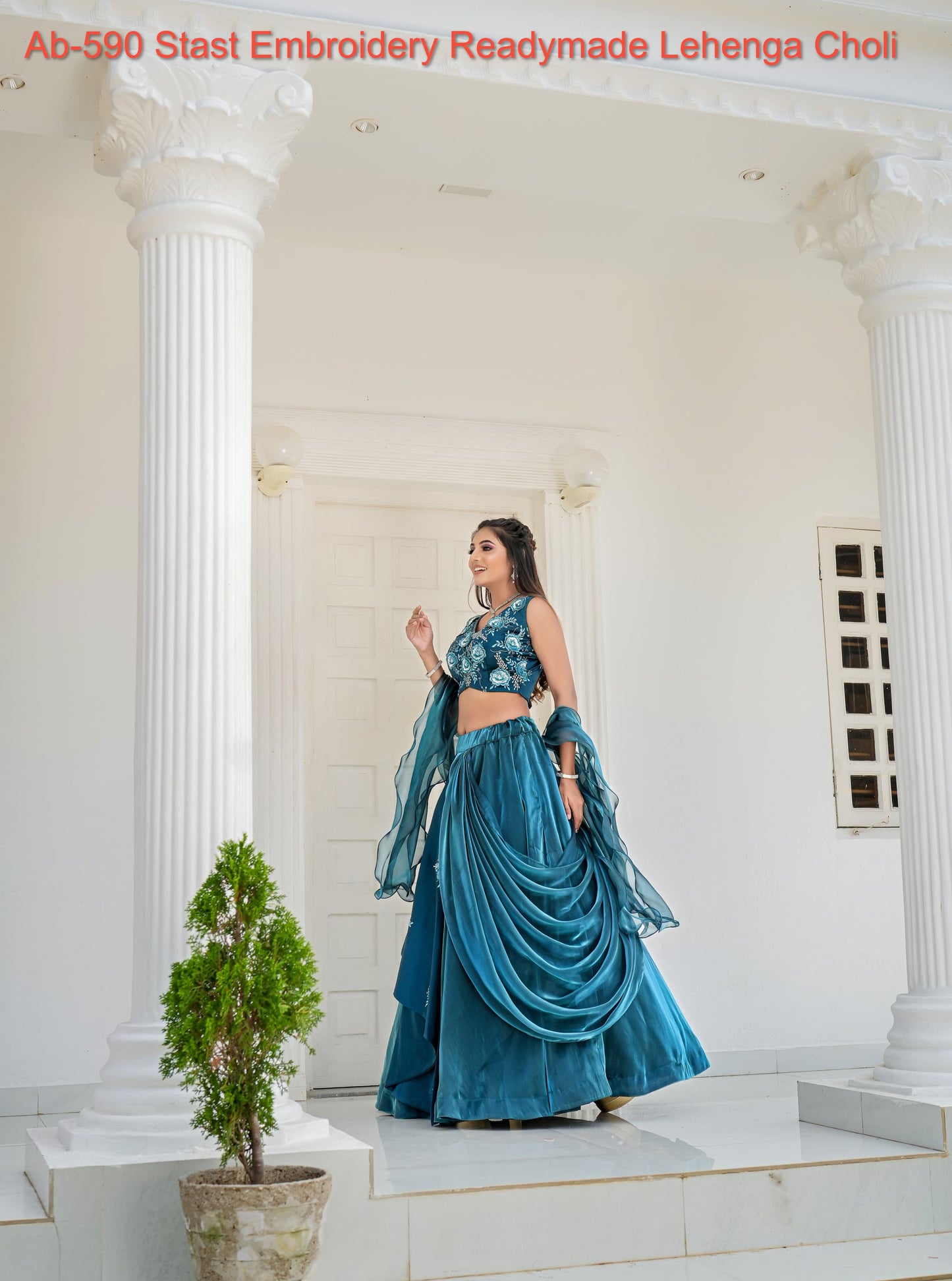 Ab-590 Stast Embroidery Readymade Lehenga Choli
