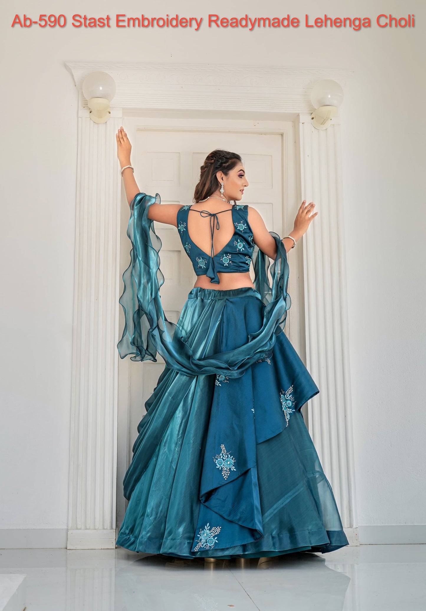 Ab-590 Stast Embroidery Readymade Lehenga Choli