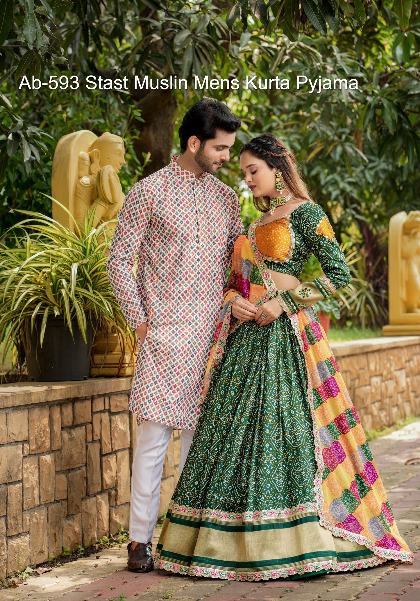 Ab-593 Stast Muslin Mens Kurta Pyjama