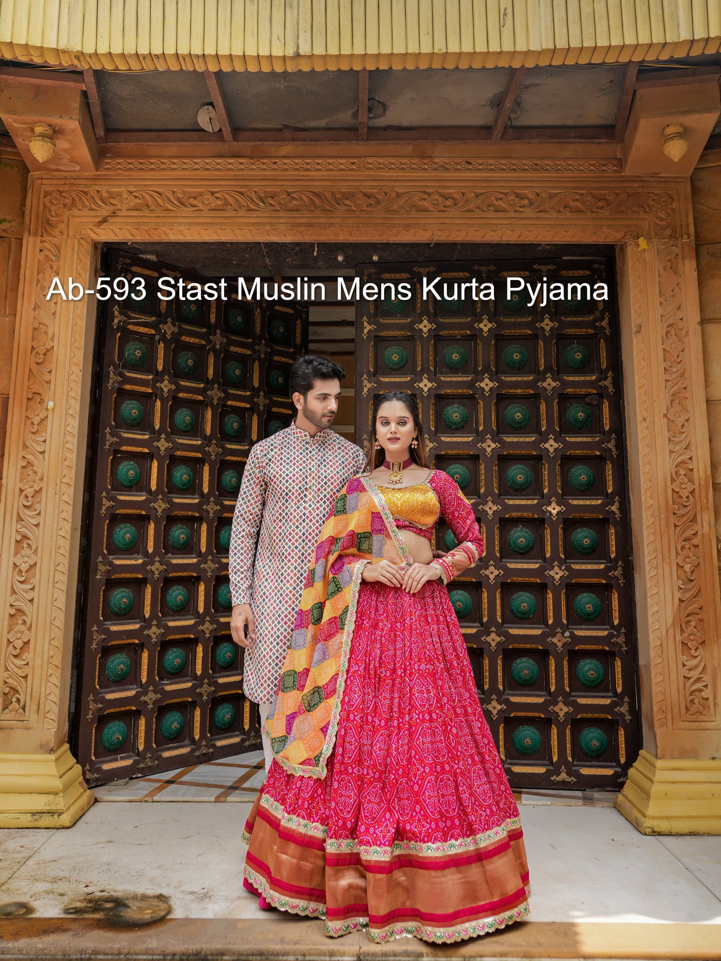 Ab-593 Stast Muslin Mens Kurta Pyjama