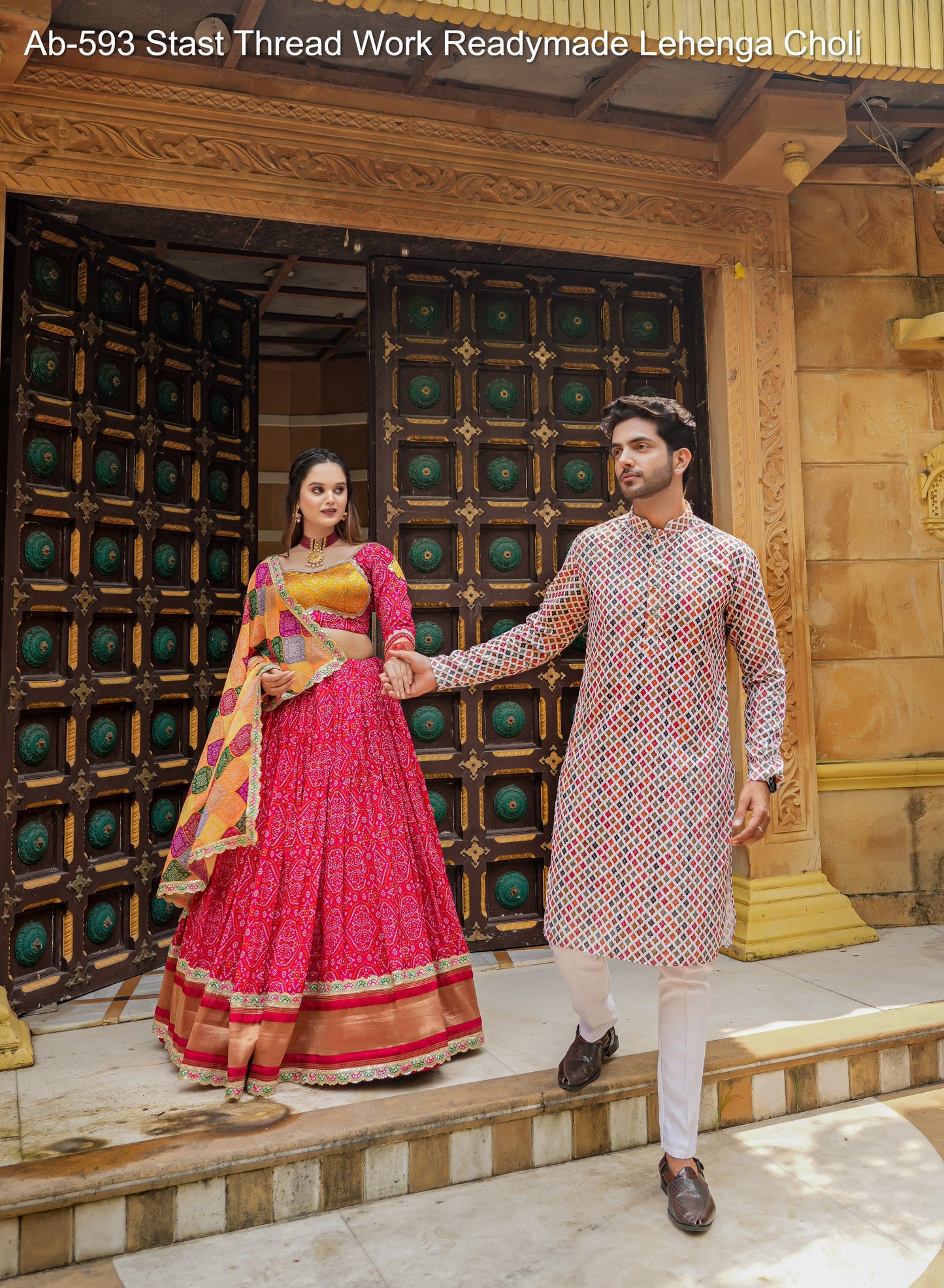 Ab-593 Stast Thread Work Readymade Lehenga Choli