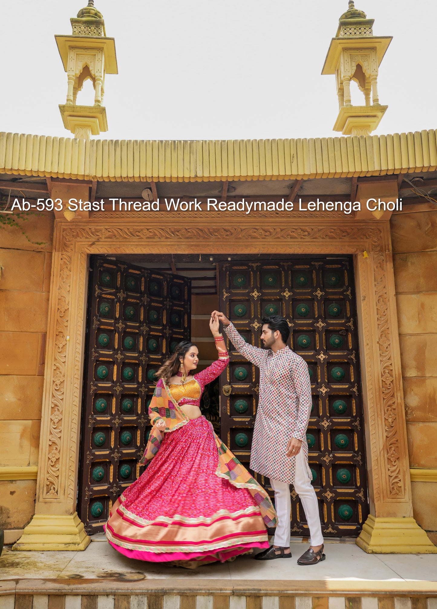 Ab-593 Stast Thread Work Readymade Lehenga Choli