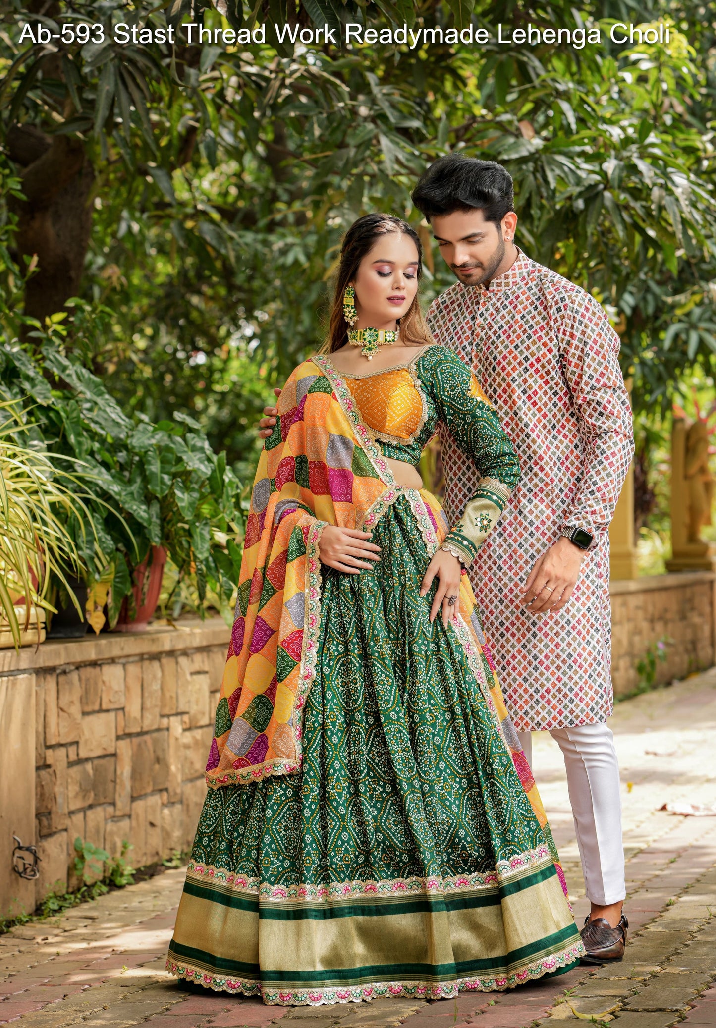 Ab-593 Stast Thread Work Readymade Lehenga Choli
