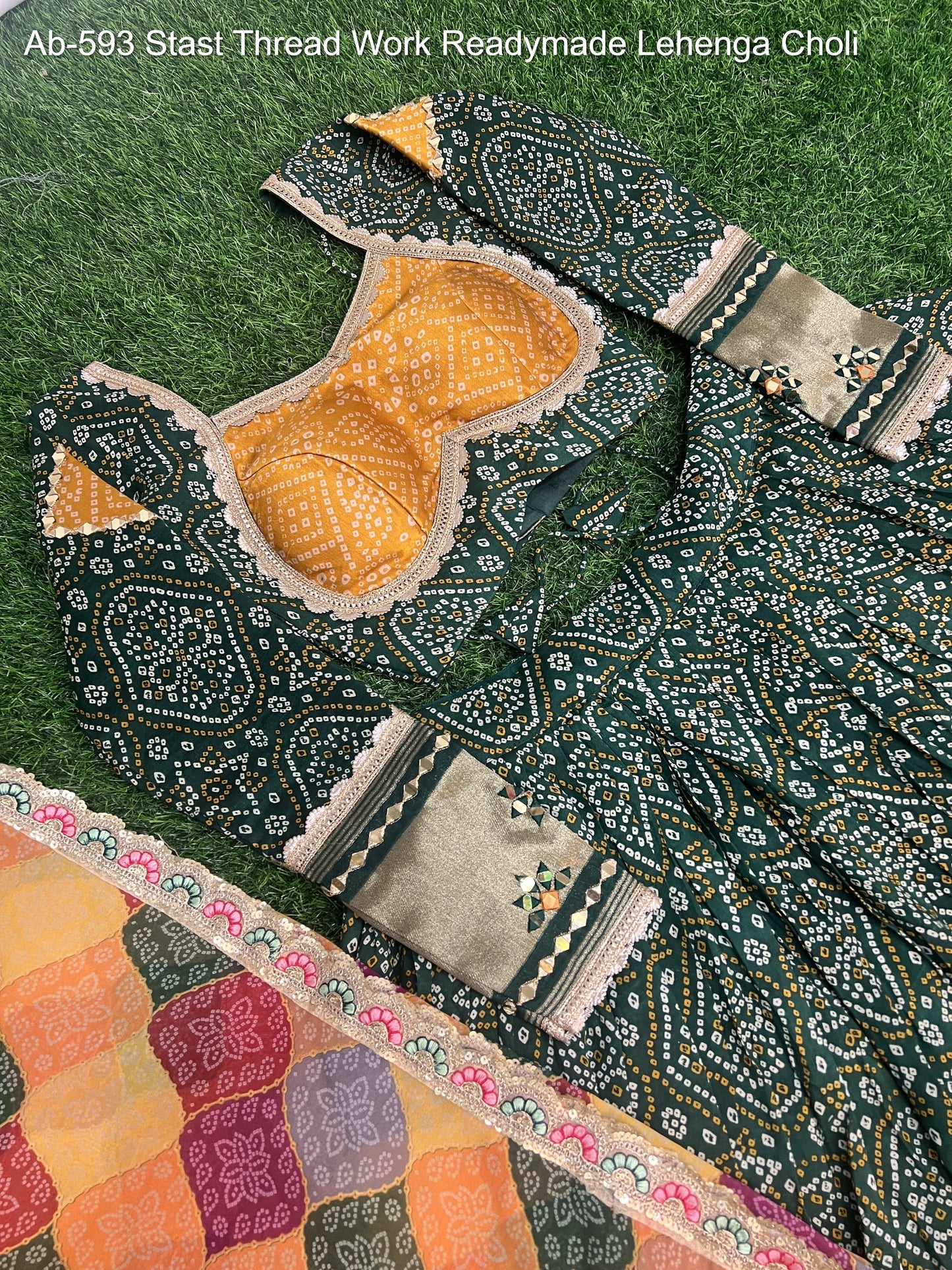 Ab-593 Stast Thread Work Readymade Lehenga Choli