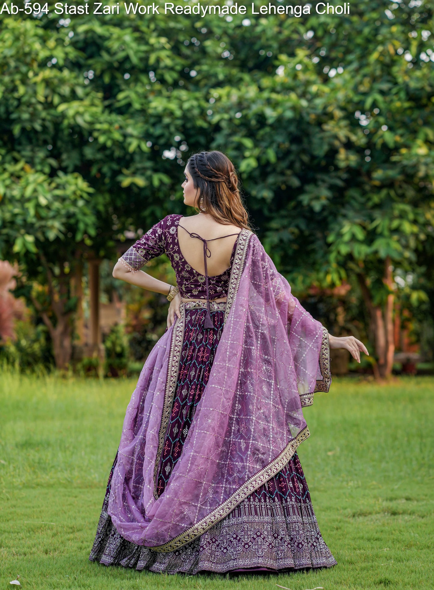 Ab-594 Stast Zari Work Readymade Lehenga Choli