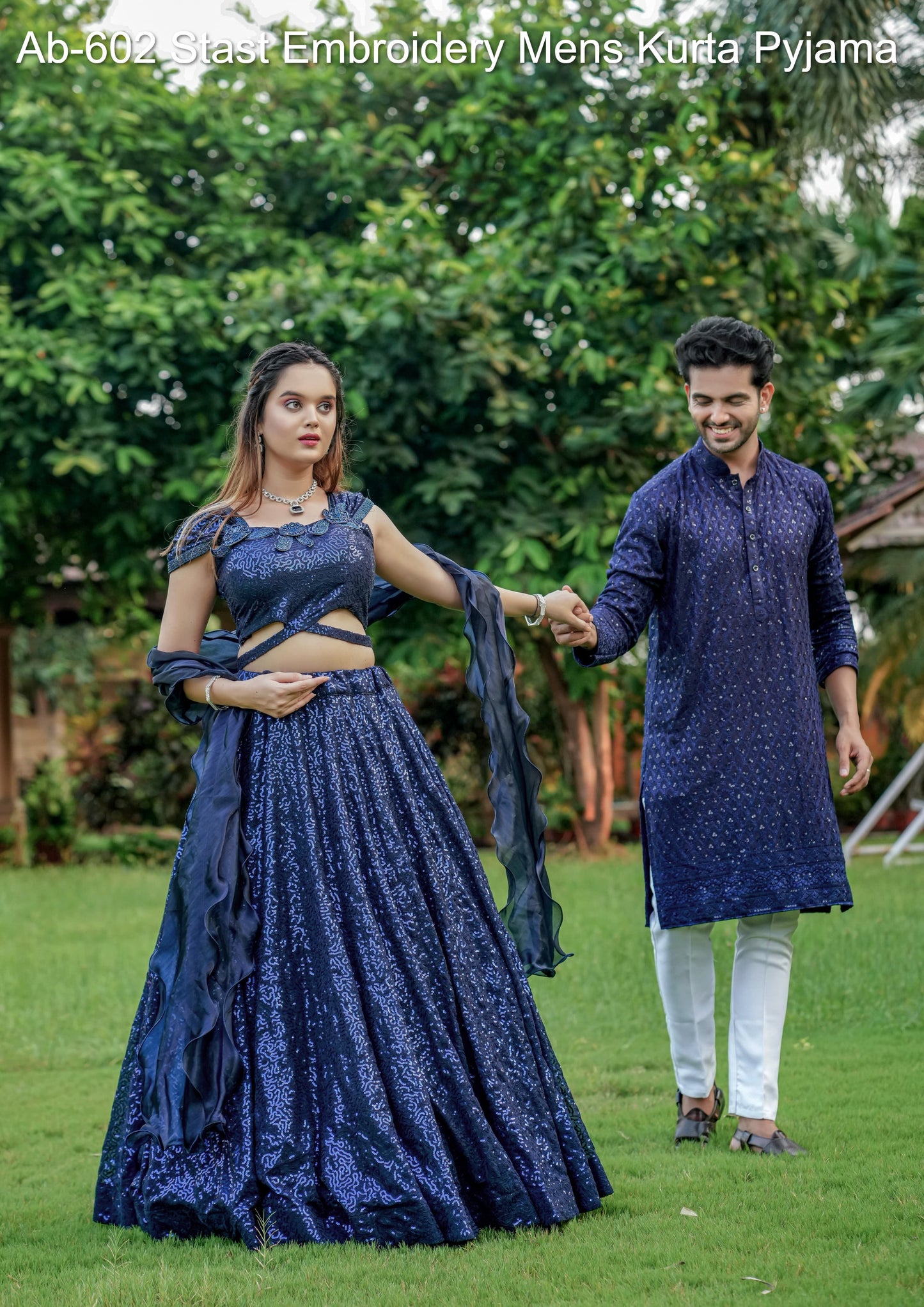 Ab-602 Stast Embroidery Mens Kurta Pyjama