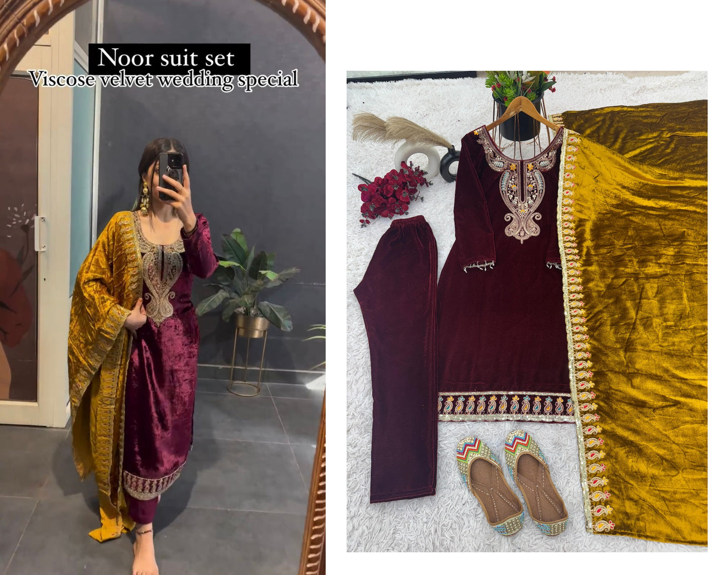 Ad-3095 Aadhya Designer Sequence Work Velvet Suits