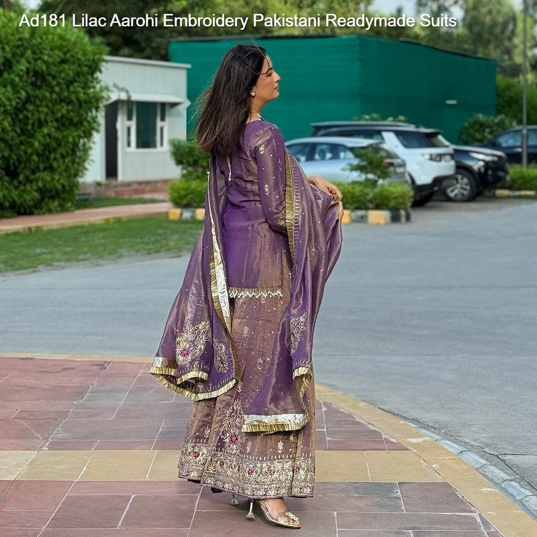 Ad181 Lilac Aarohi Embroidery Pakistani Readymade Suits