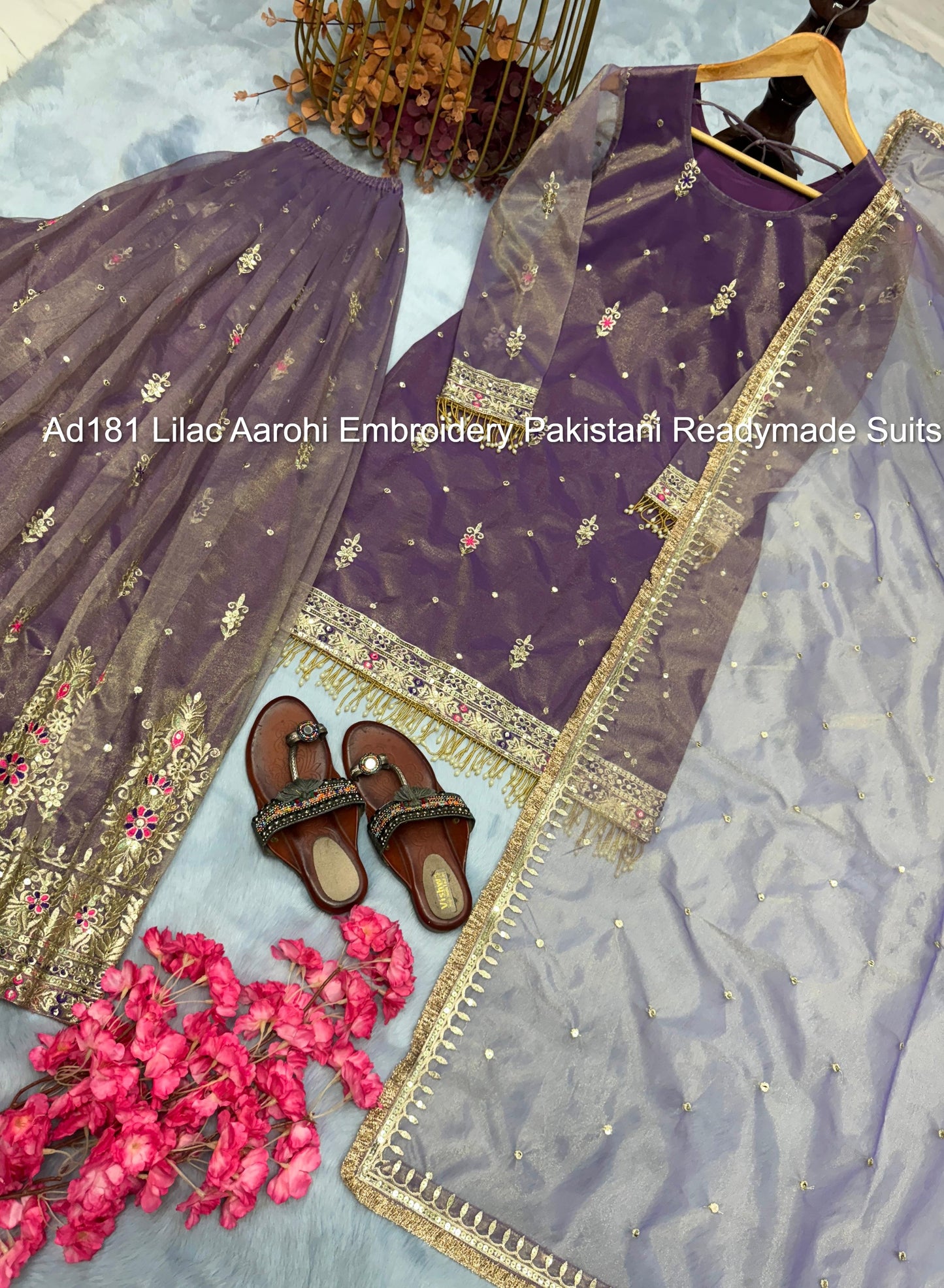 Ad181 Lilac Aarohi Embroidery Pakistani Readymade Suits
