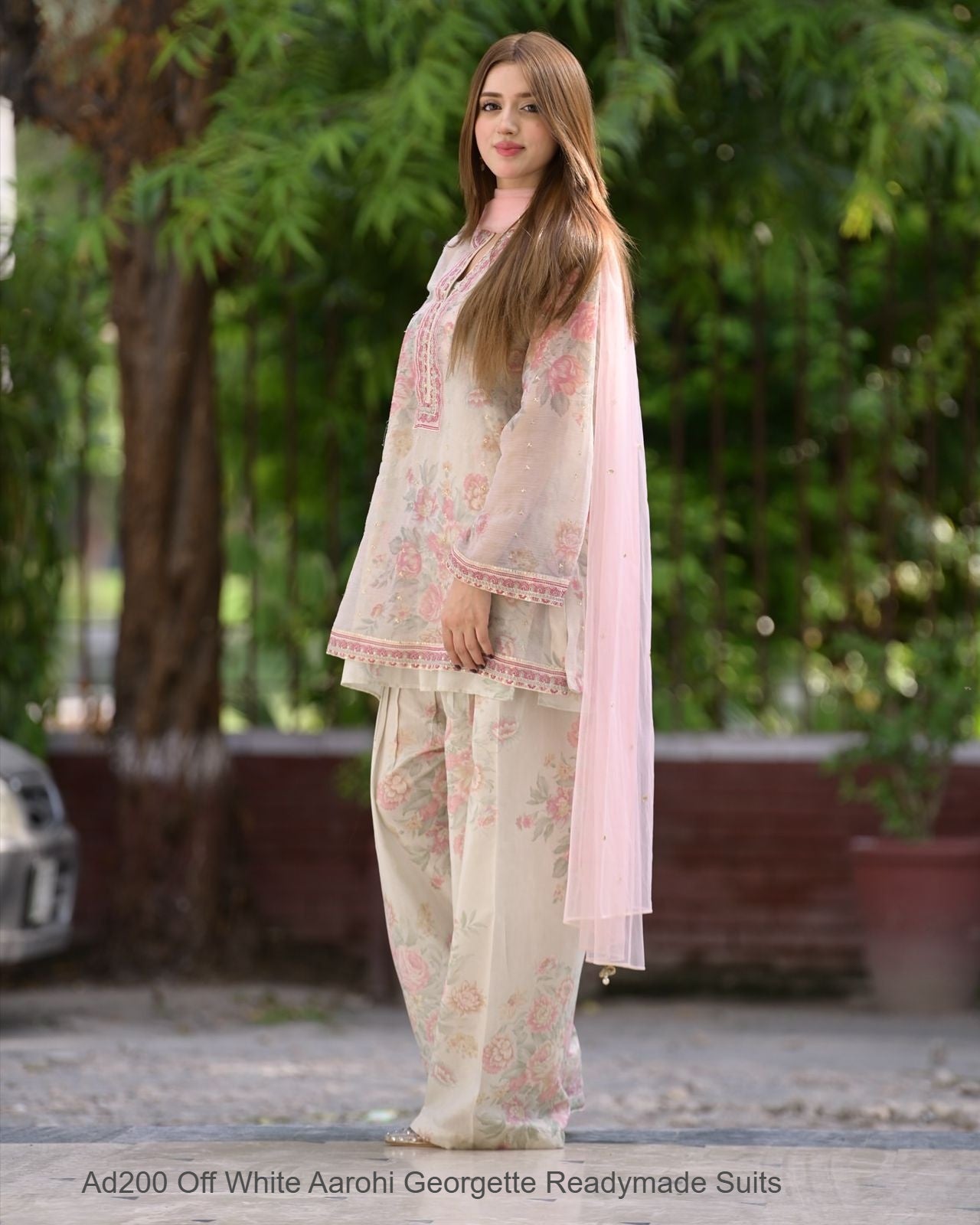 Ad200 Off White Aarohi Georgette Readymade Suits