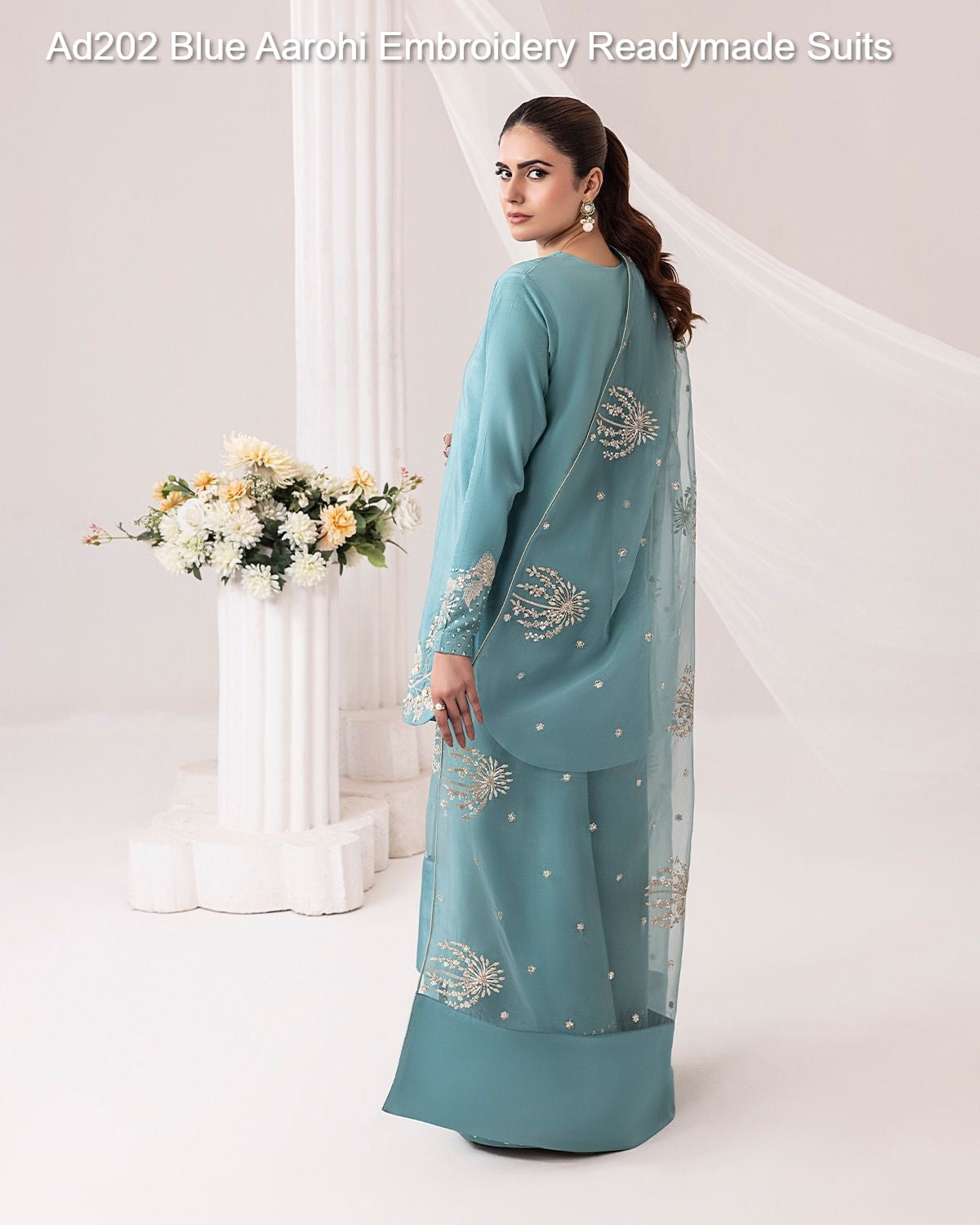Ad202 Blue Aarohi Embroidery Readymade Suits