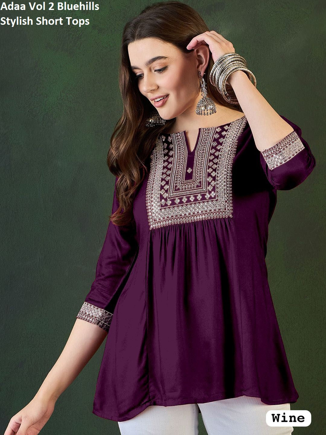 Adaa Vol 2 Bluehills Heavy Rayon Women Top