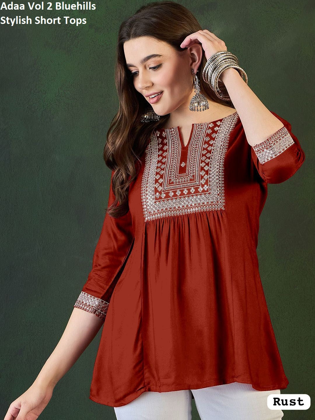 Adaa Vol 2 Bluehills Heavy Rayon Women Top