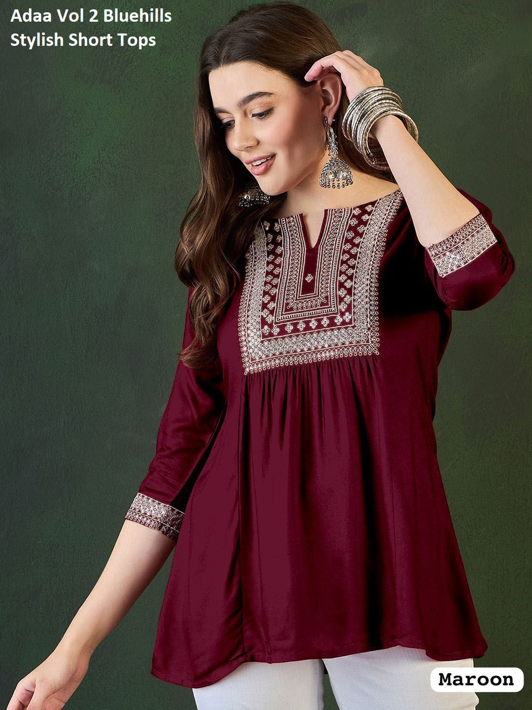 Adaa Vol 2 Bluehills Heavy Rayon Women Top