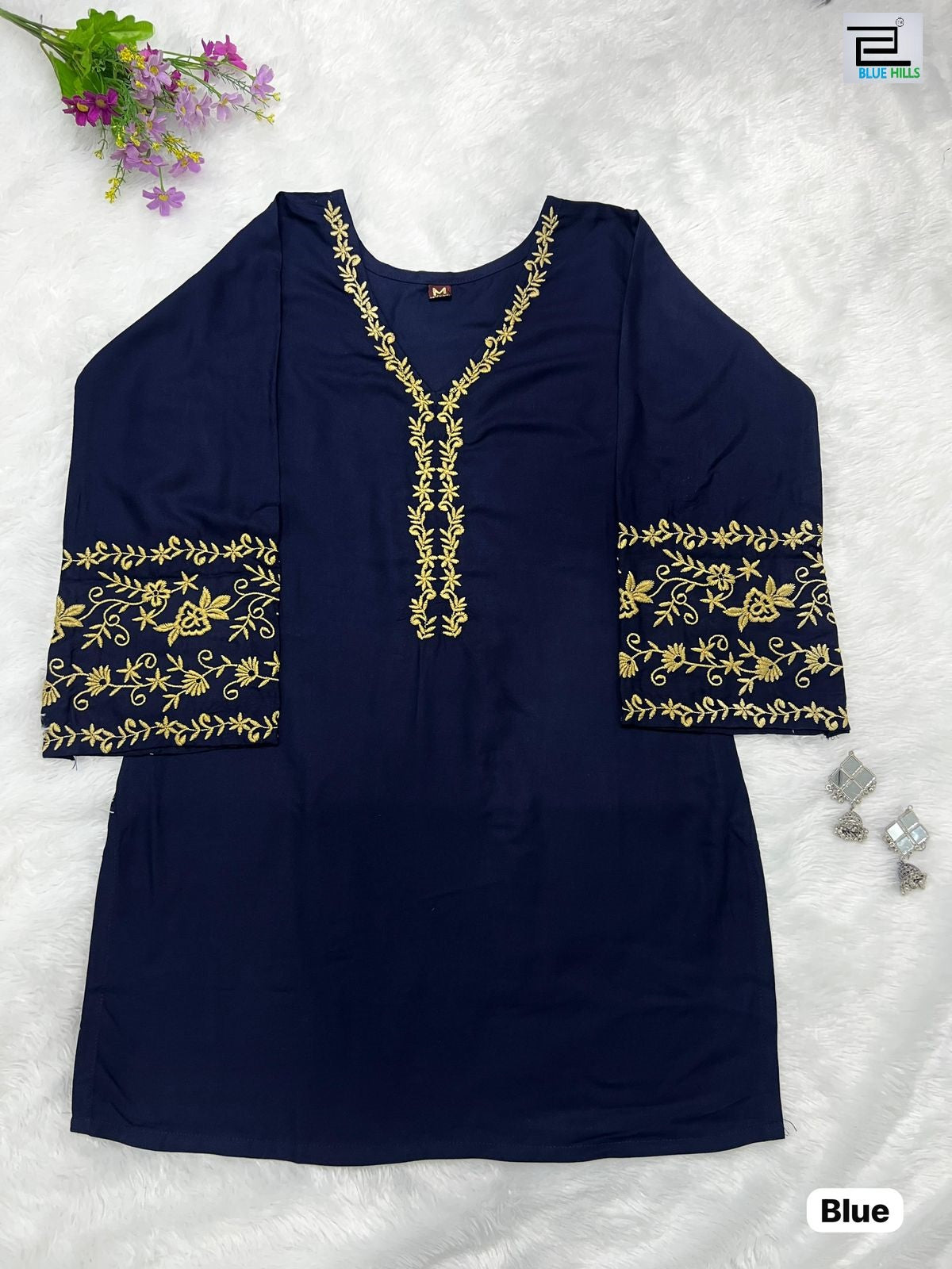 Adda Vol 5 Blue Bluehills Heavy Rayon Short Kurti
