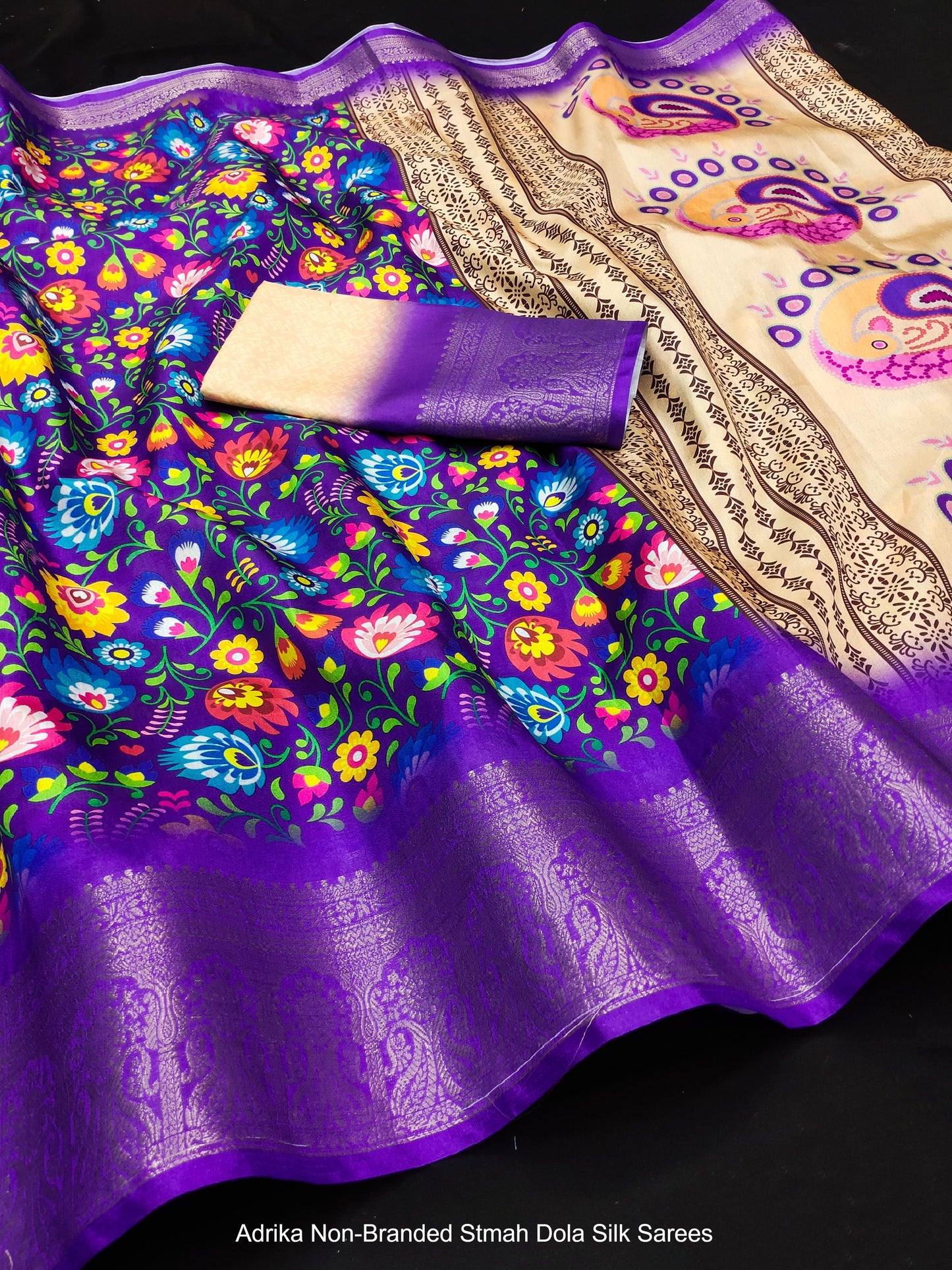 Adrika Non-Branded Stmah Dola Silk Sarees