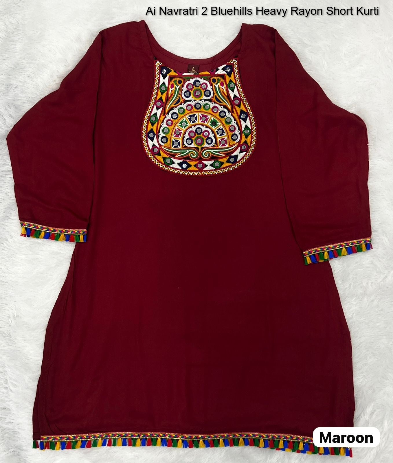 Ai Navratri 2 Bluehills Heavy Rayon Short Kurti