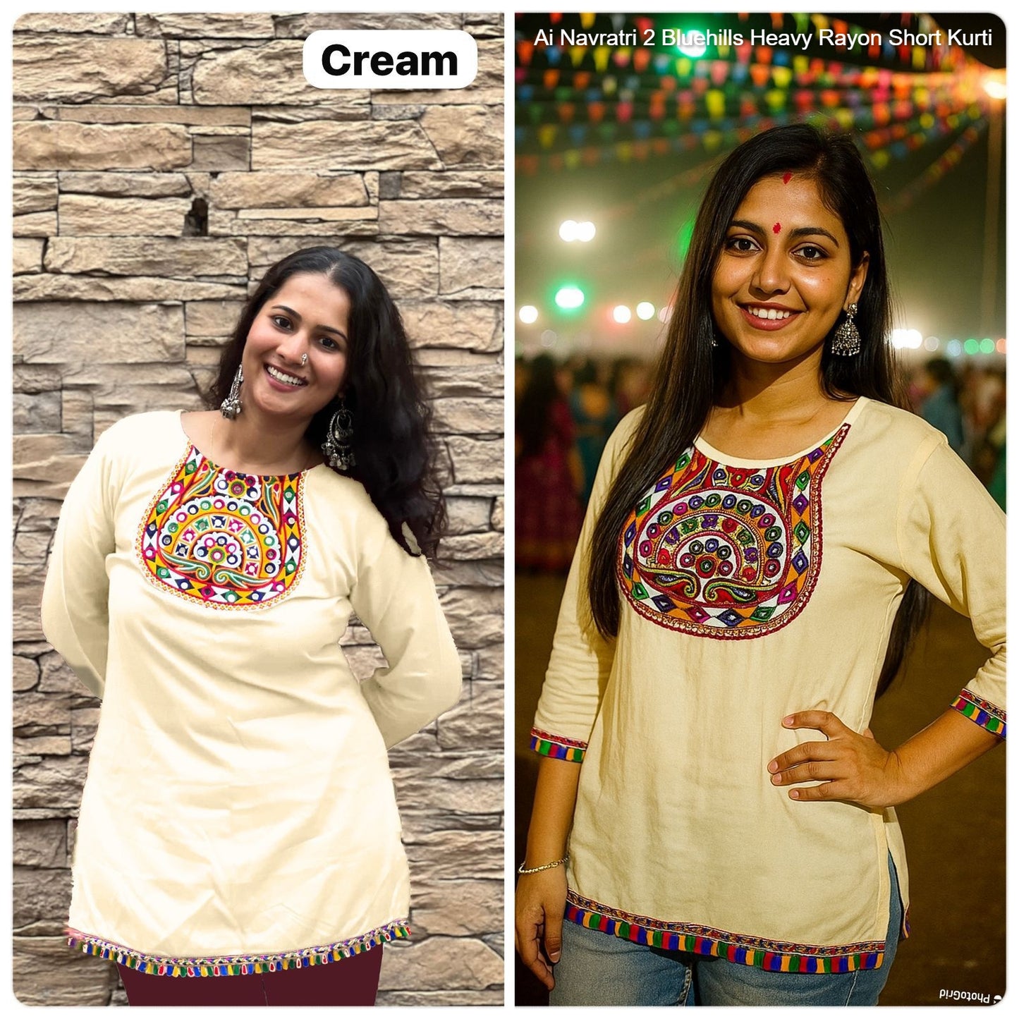 Ai Navratri 2 Bluehills Heavy Rayon Short Kurti