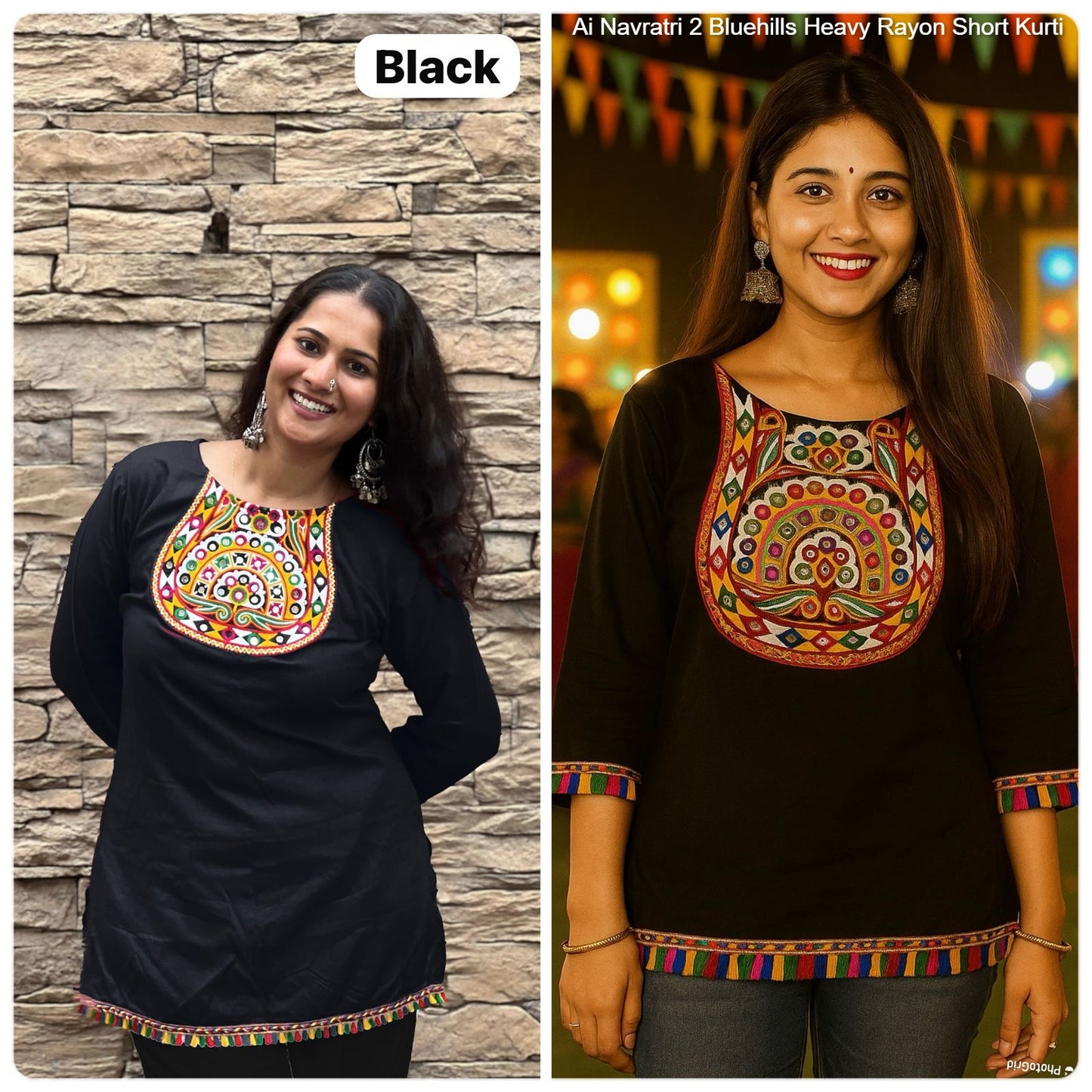 Ai Navratri 2 Bluehills Heavy Rayon Short Kurti