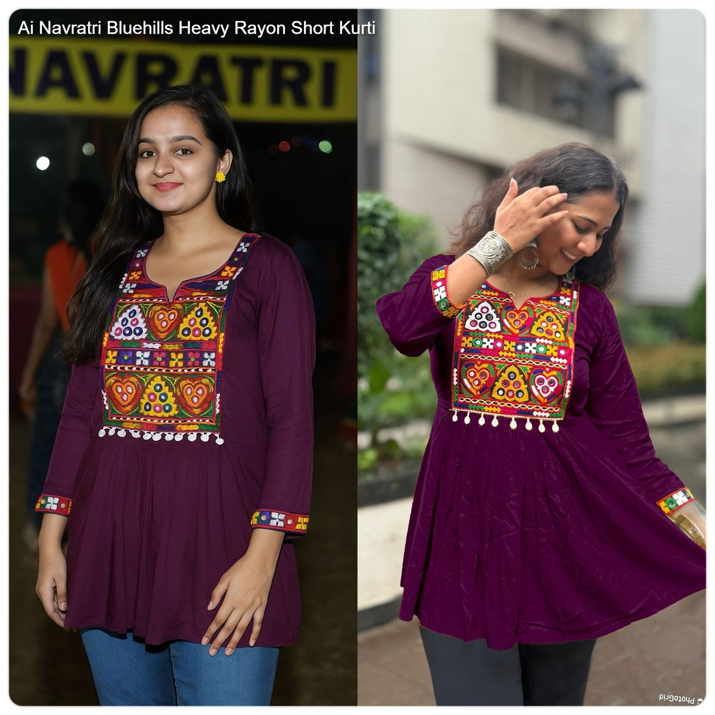 Ai Navratri Bluehills Heavy Rayon Short Kurti