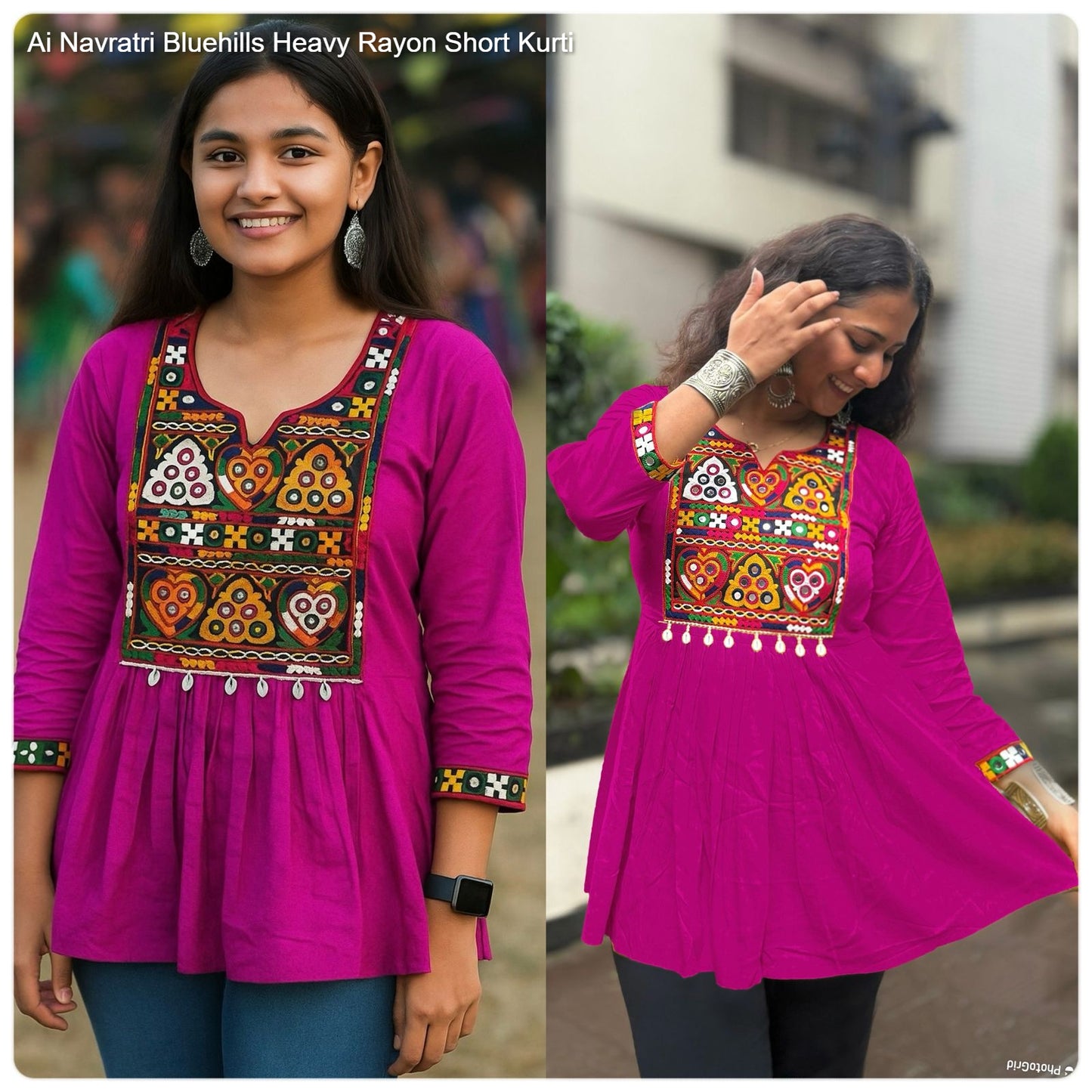 Ai Navratri Bluehills Heavy Rayon Short Kurti