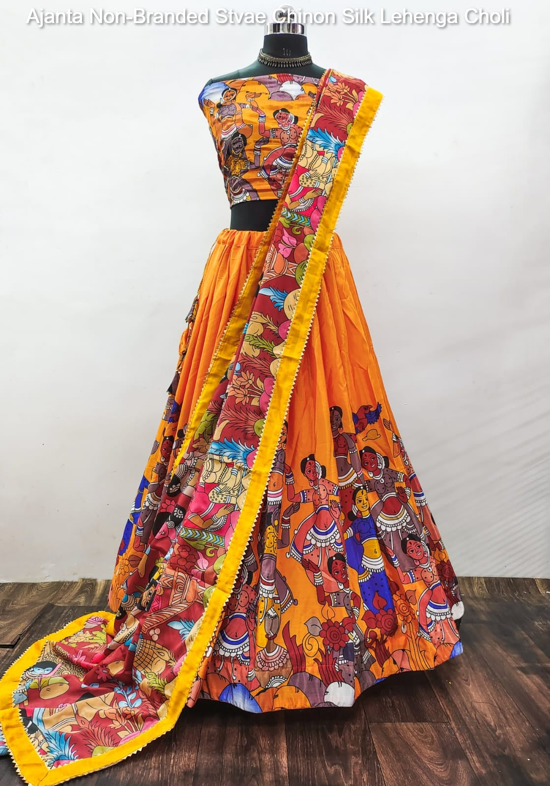 Ajanta Non-Branded Stvae Chinon Silk Lehenga Choli