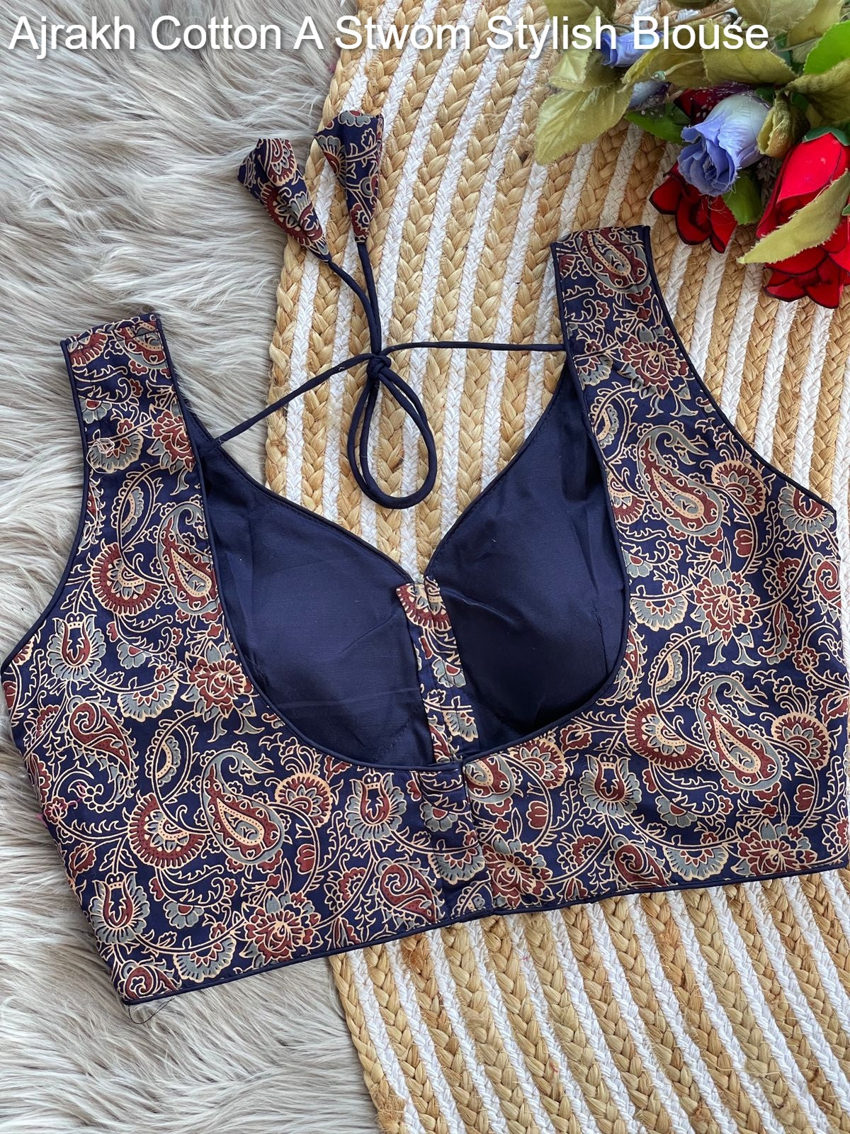 Ajrakh Cotton A Stwom Stylish Blouse