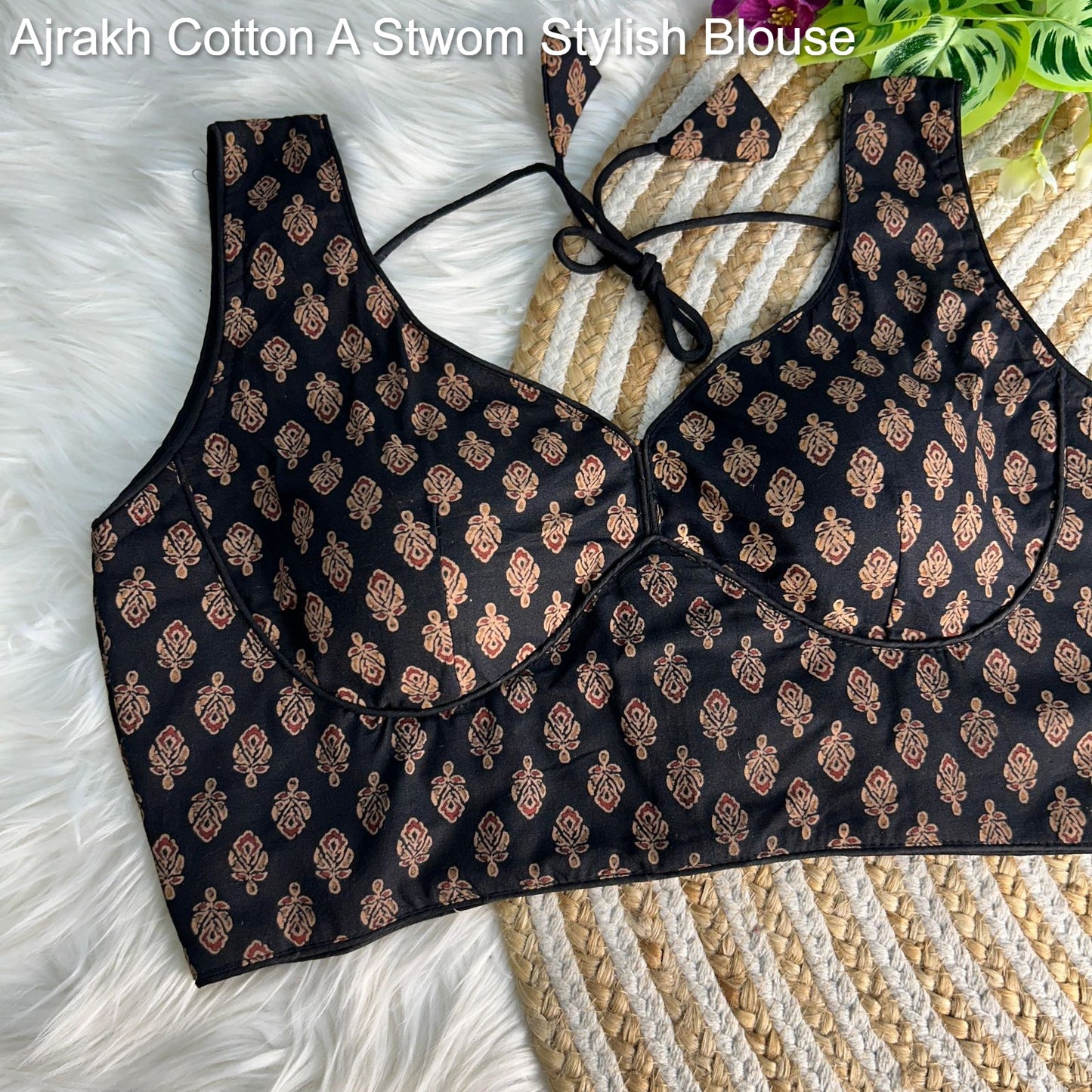 Ajrakh Cotton A Stwom Stylish Blouse