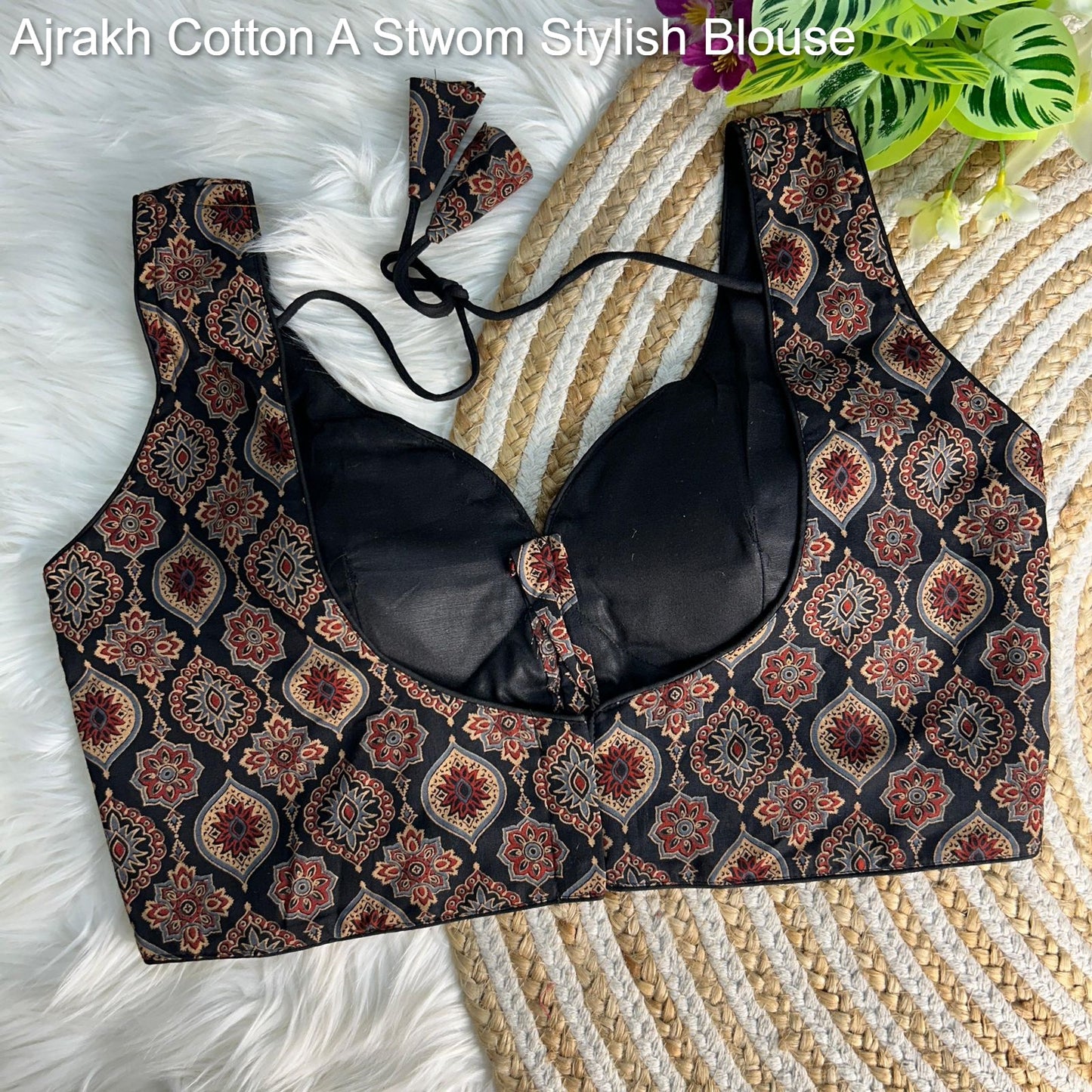 Ajrakh Cotton A Stwom Stylish Blouse