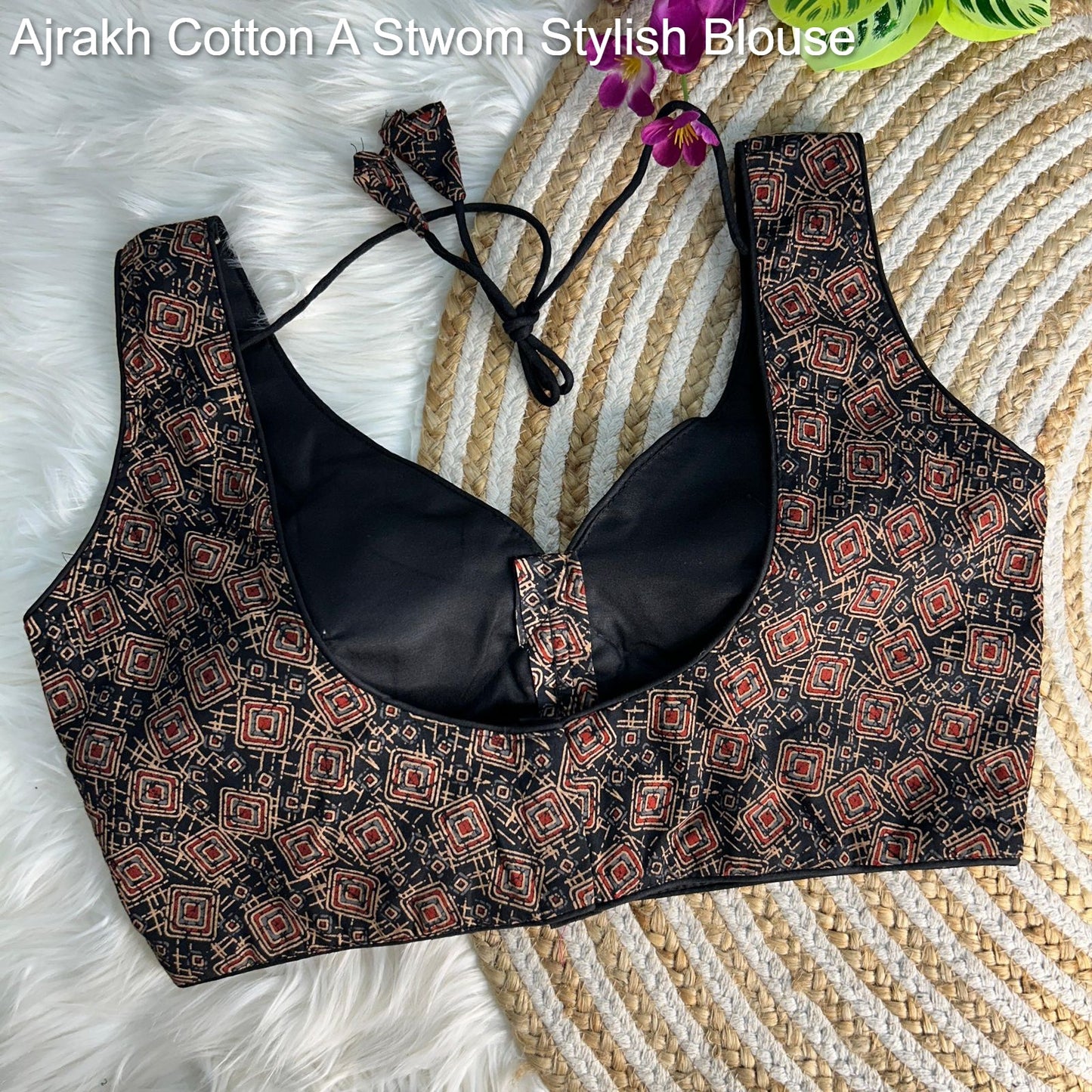 Ajrakh Cotton A Stwom Stylish Blouse