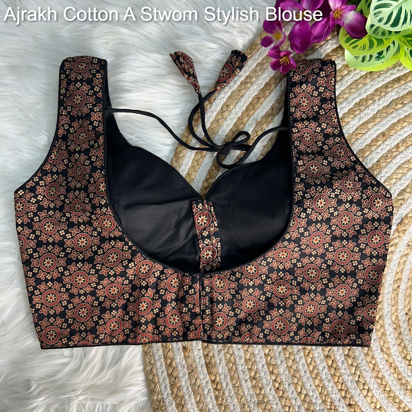 Ajrakh Cotton A Stwom Stylish Blouse