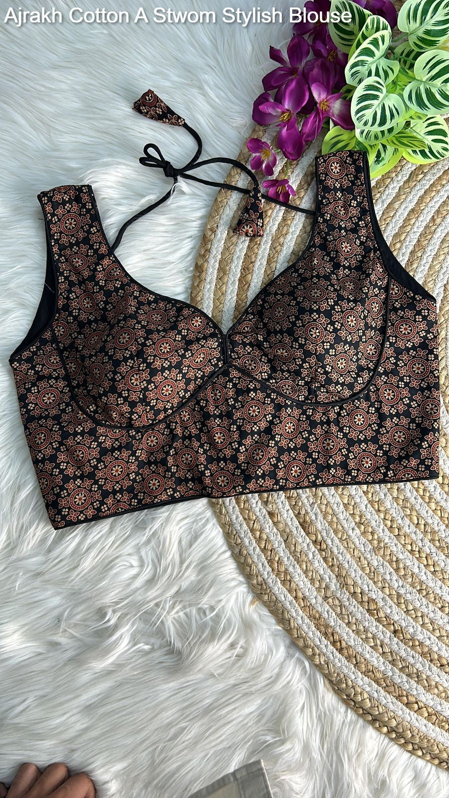 Ajrakh Cotton A Stwom Stylish Blouse