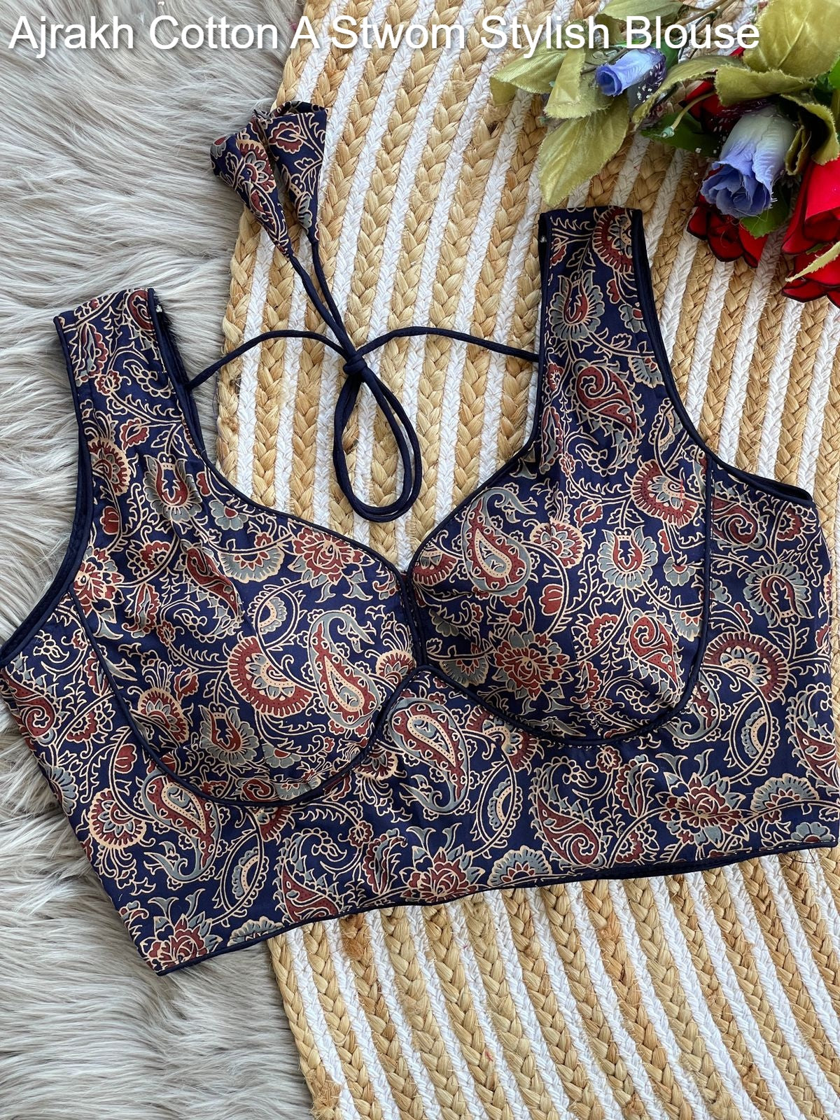 Ajrakh Cotton A Stwom Stylish Blouse