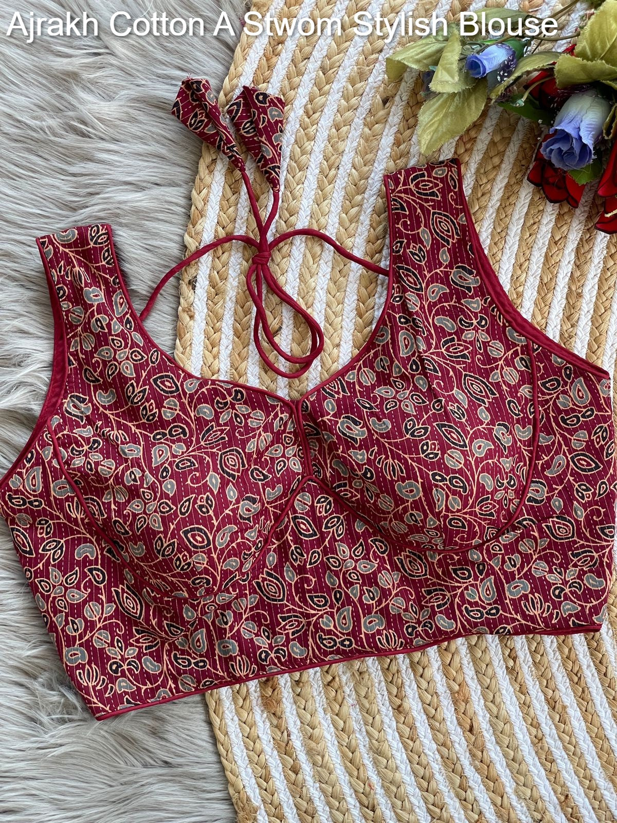 Ajrakh Cotton A Stwom Stylish Blouse