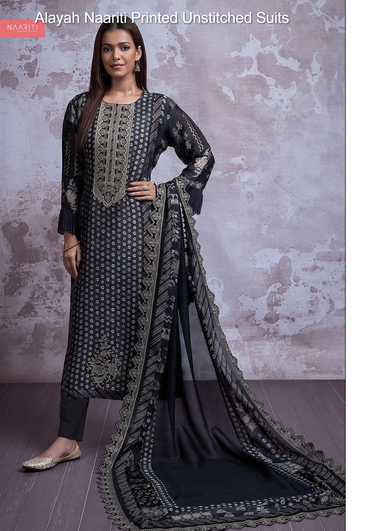 Alayah Naariti Printed Unstitched Suits