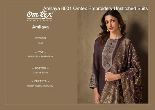 Amilaya 8601 Omtex Embroidery Unstitched Suits
