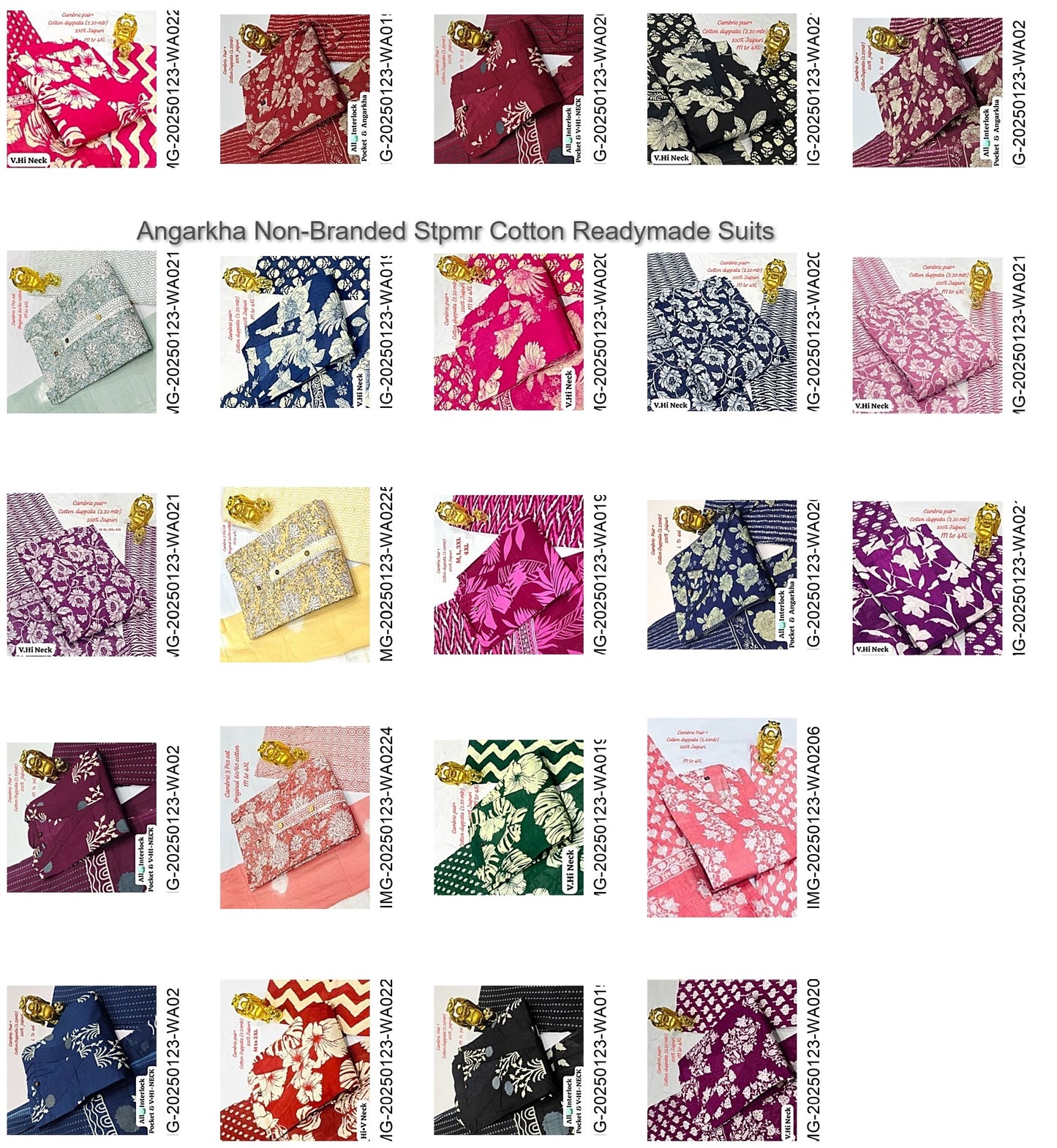 Angarkha Non-Branded Stpmr Cotton Readymade Suits