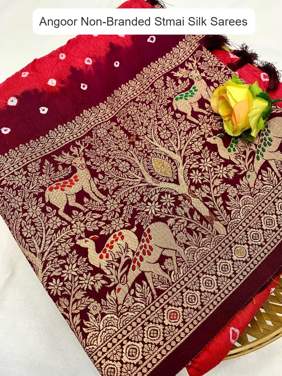 Angoor Non-Branded Stmai Silk Sarees
