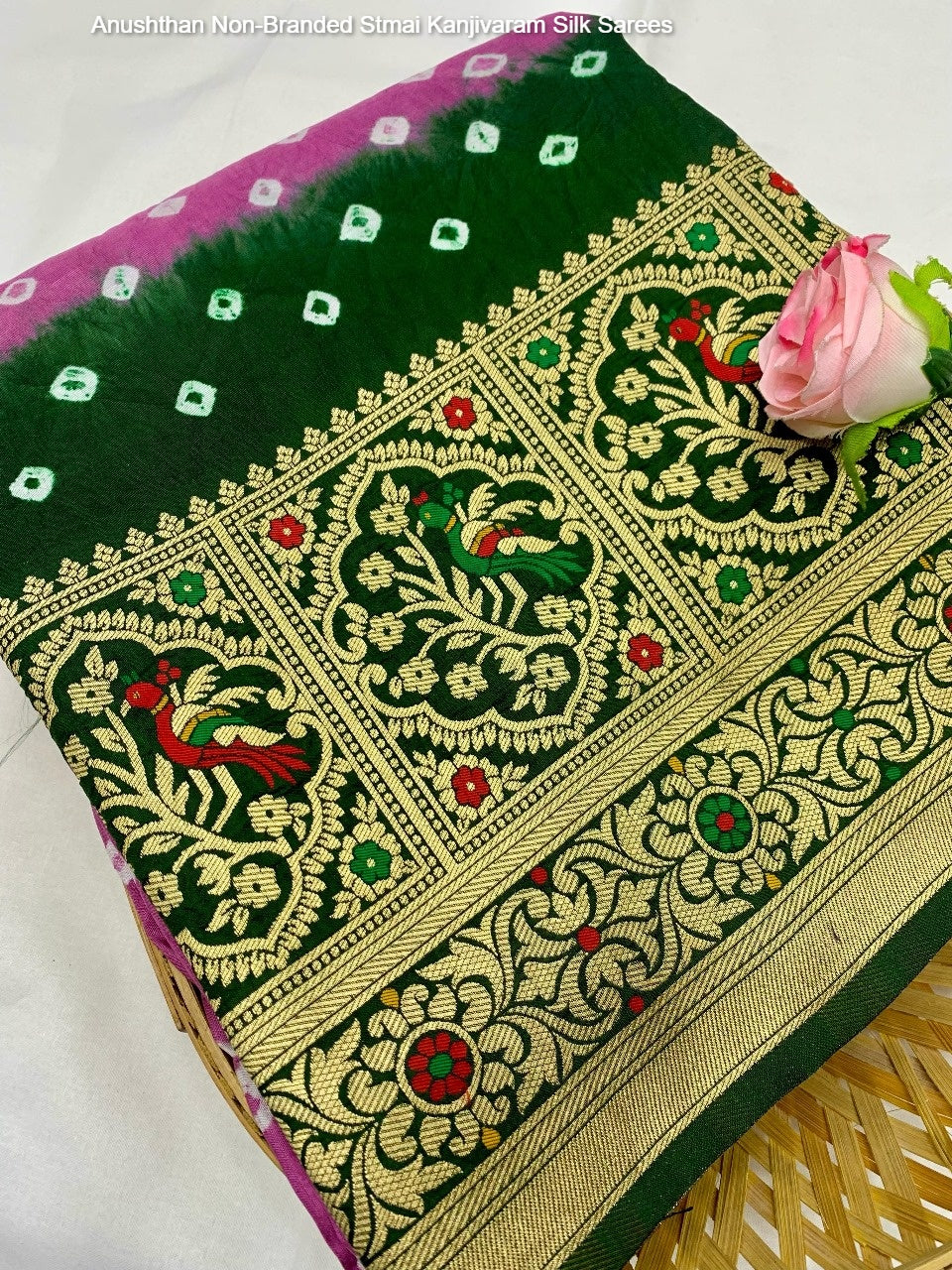 Anushthan Non-Branded Stmai Kanjivaram Silk Sarees