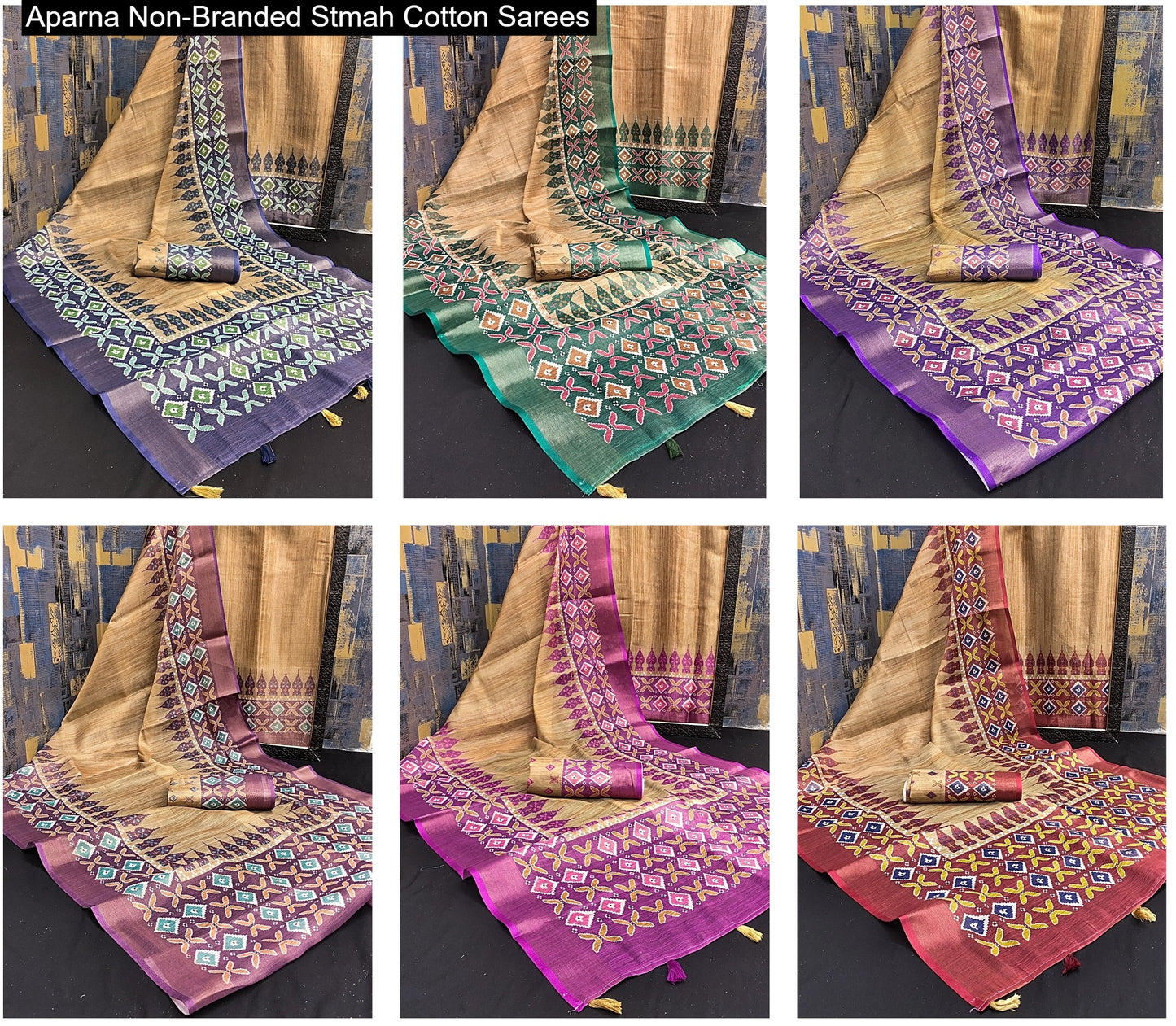 Aparna Non-Branded Stmah Cotton Sarees