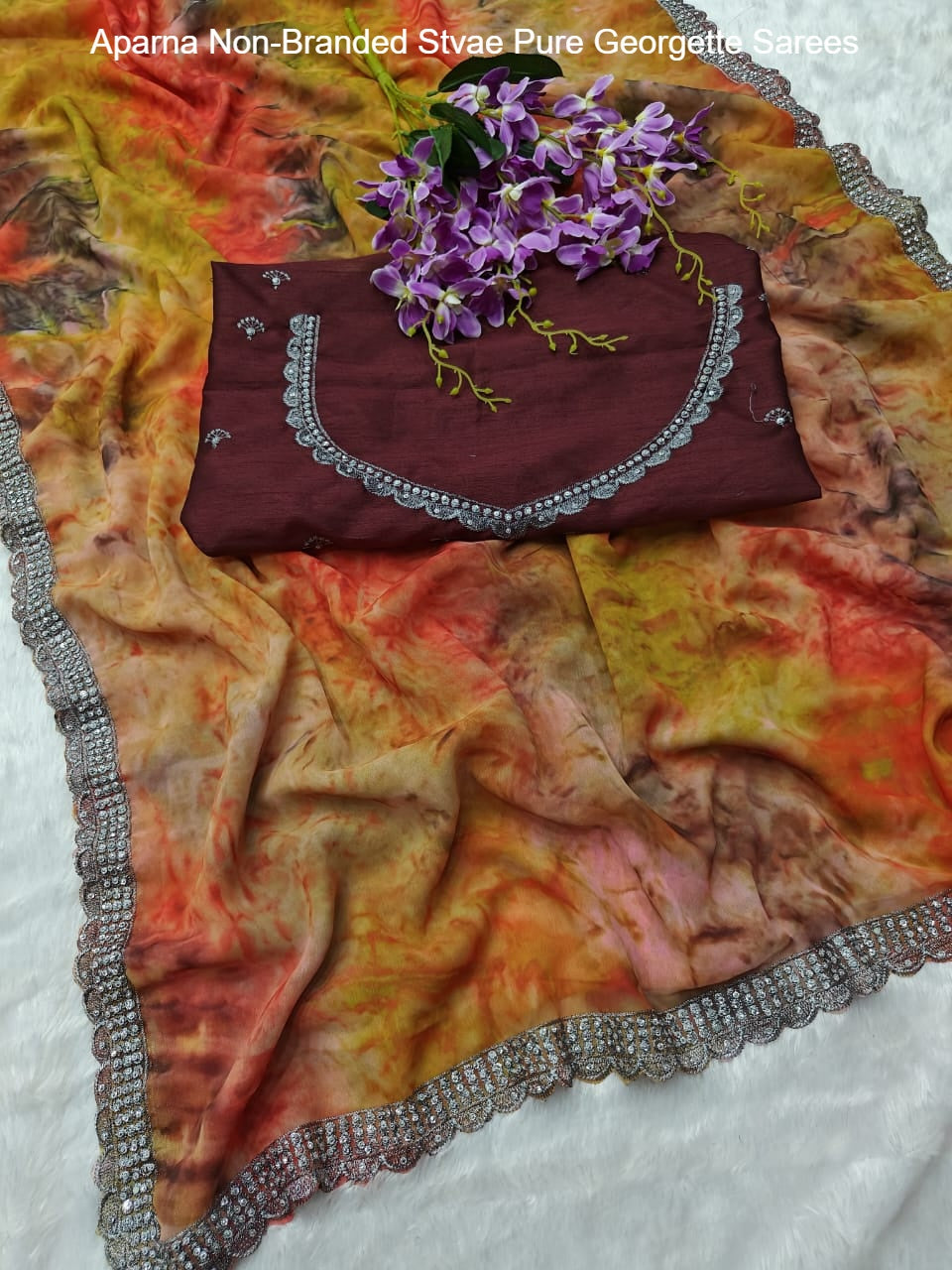 Aparna Non-Branded Stvae Pure Georgette Sarees