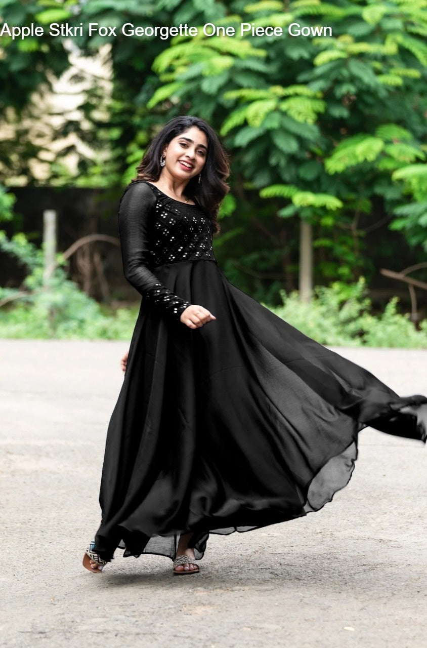 Apple Stkri Fox Georgette One Piece Gown