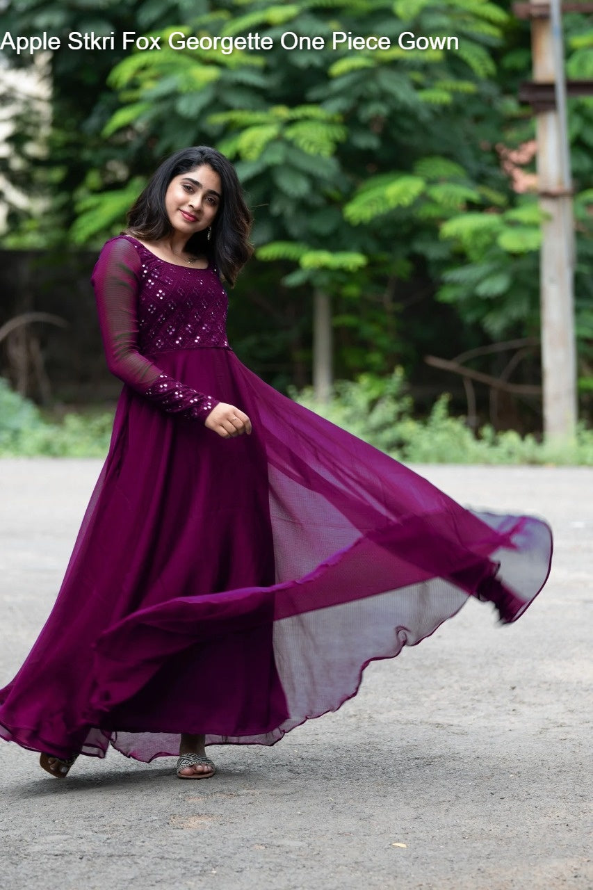 Apple Stkri Fox Georgette One Piece Gown