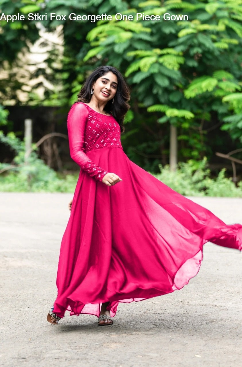 Apple Stkri Fox Georgette One Piece Gown