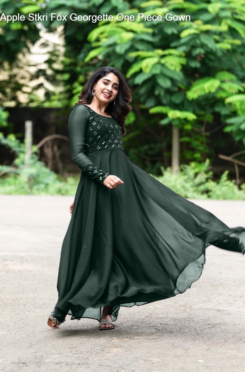 Apple Stkri Fox Georgette One Piece Gown
