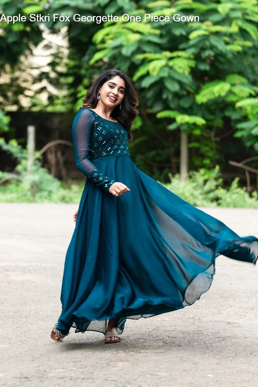 Apple Stkri Fox Georgette One Piece Gown